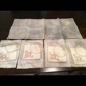VINTAGE LUXURY SILK TABLECLOTH SETS FOR 6